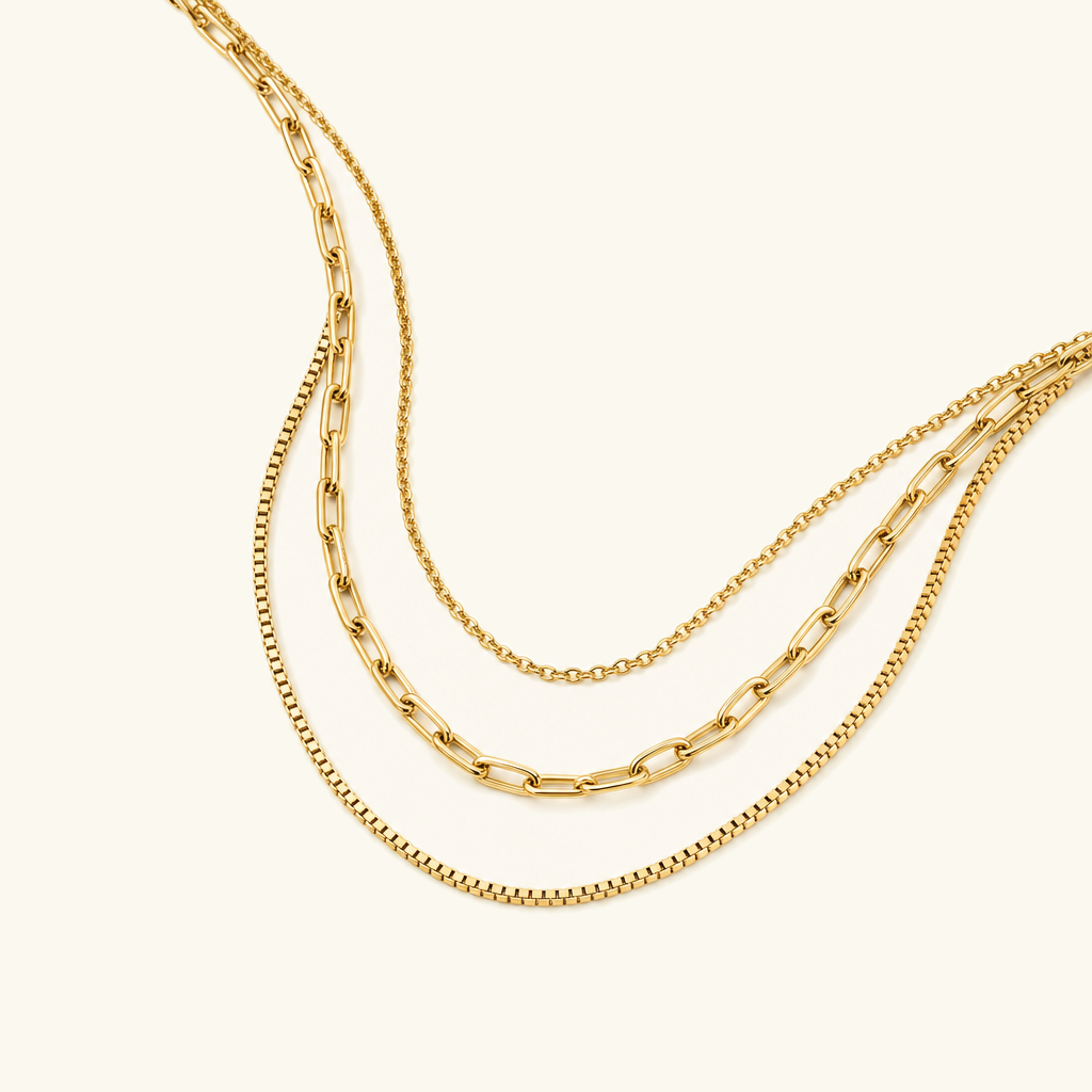 Maren Triple Layered Gold Necklace Image
