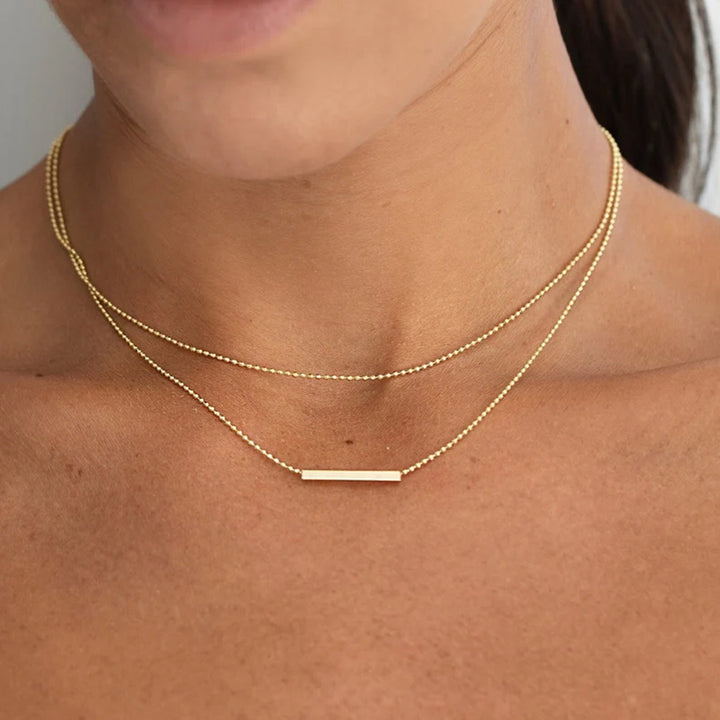Odalys Layered Bar Gold Necklace