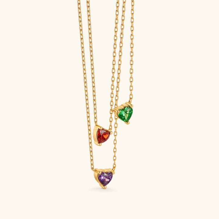 Amorette Birthstone Heart Necklace