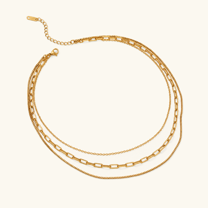 Maren Triple Layered Gold Necklace