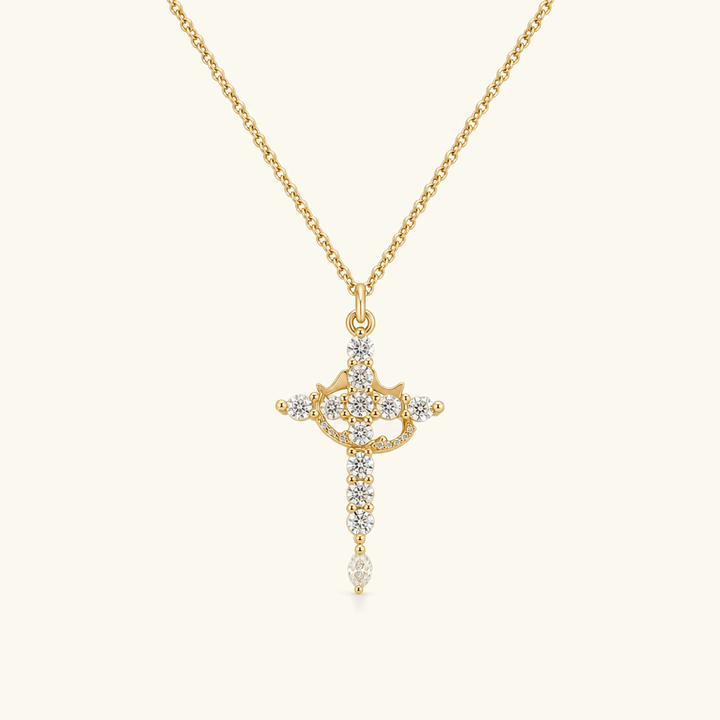 Lucienne Crown Cross Necklace & Earrings