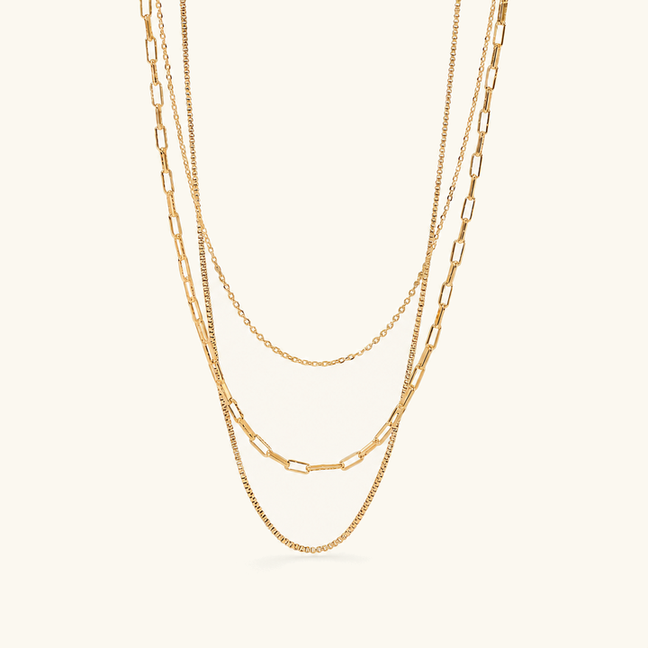 Maren Triple Layered Gold Necklace