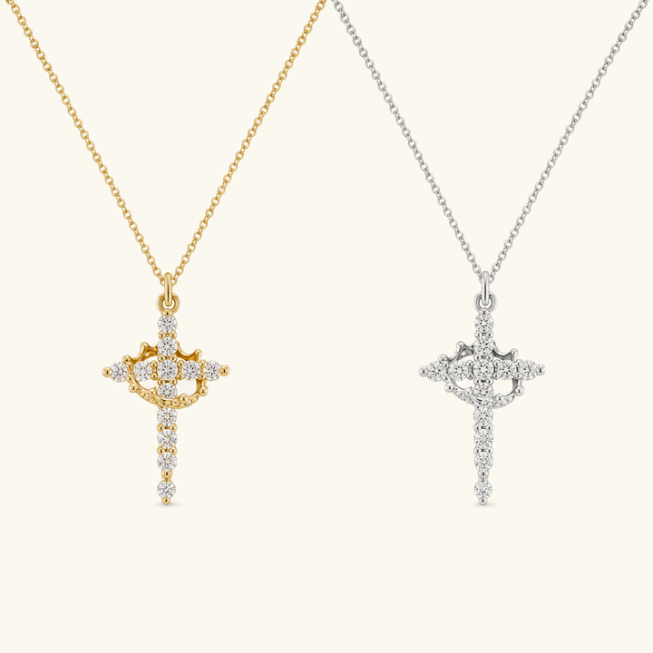 Lucienne Crown Cross Necklace & Earrings