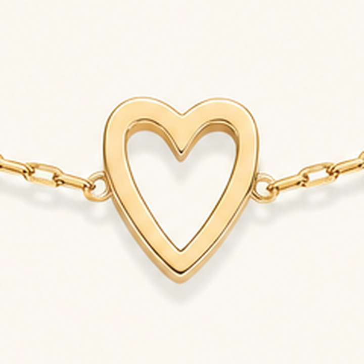 Amoura Extra Big Heart Bracelet — 18k Yellow Gold