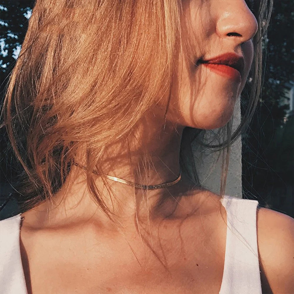 Elizabeth Gold Herringbone Necklace Image