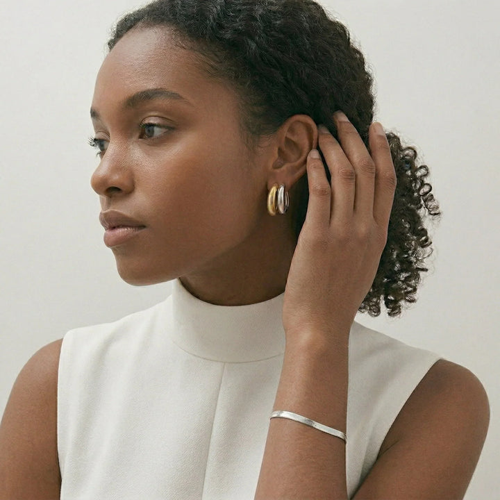 Ingrid Two Tone Hoop Earring