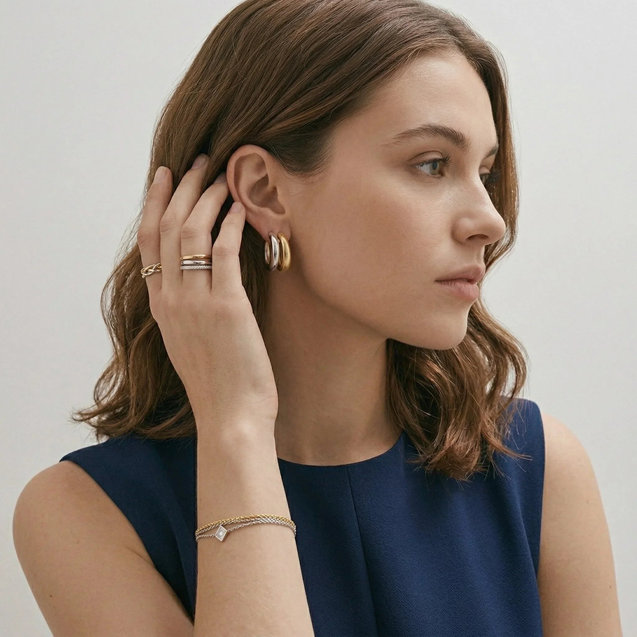 Ingrid Two Tone Hoop Earring Image