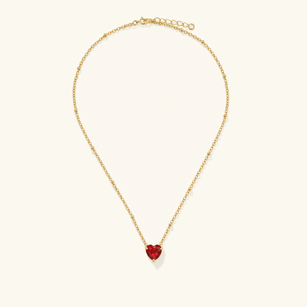 Amorette Birthstone Heart Necklace