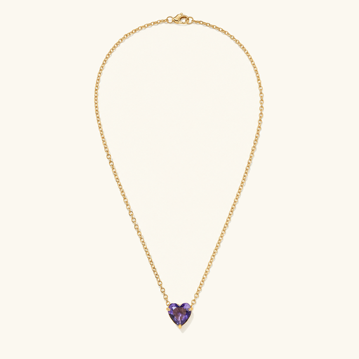 Amorette Birthstone Heart Necklace