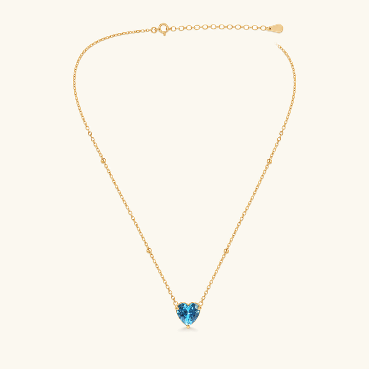 Amorette Birthstone Heart Necklace