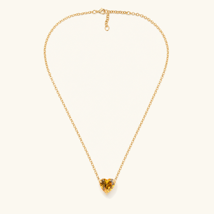Amorette Birthstone Heart Necklace