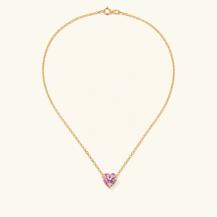 Amorette Birthstone Heart Necklace