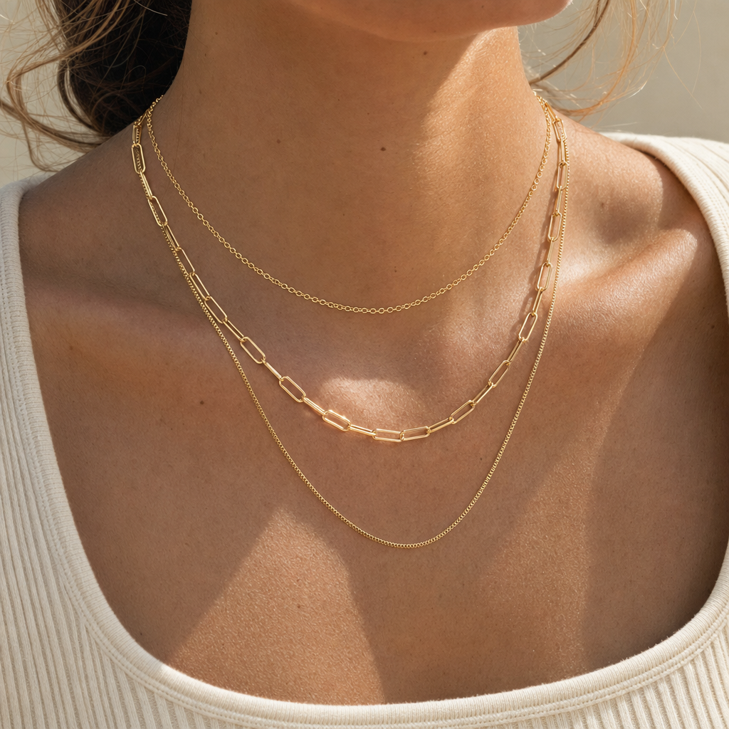 Maren Triple Layered Gold Necklace Image