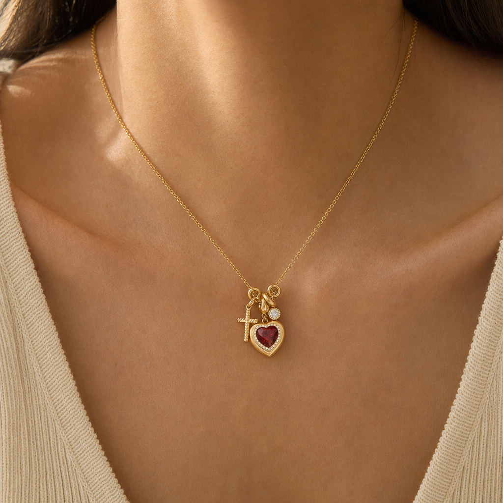Ottilie Heart Charm Necklace