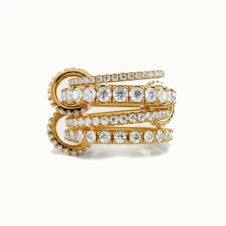 Hallie Stacked Diamond Silver Ring