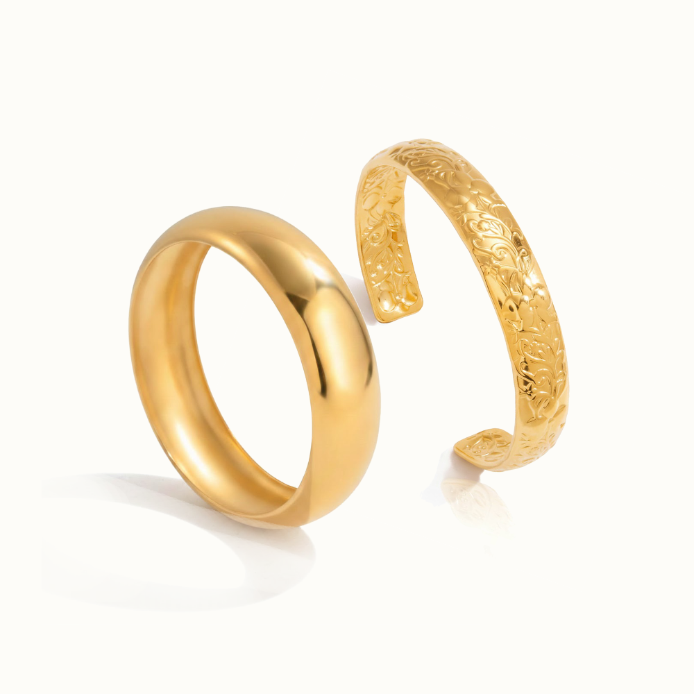 Vana Texture Contrast Bangle Bundle