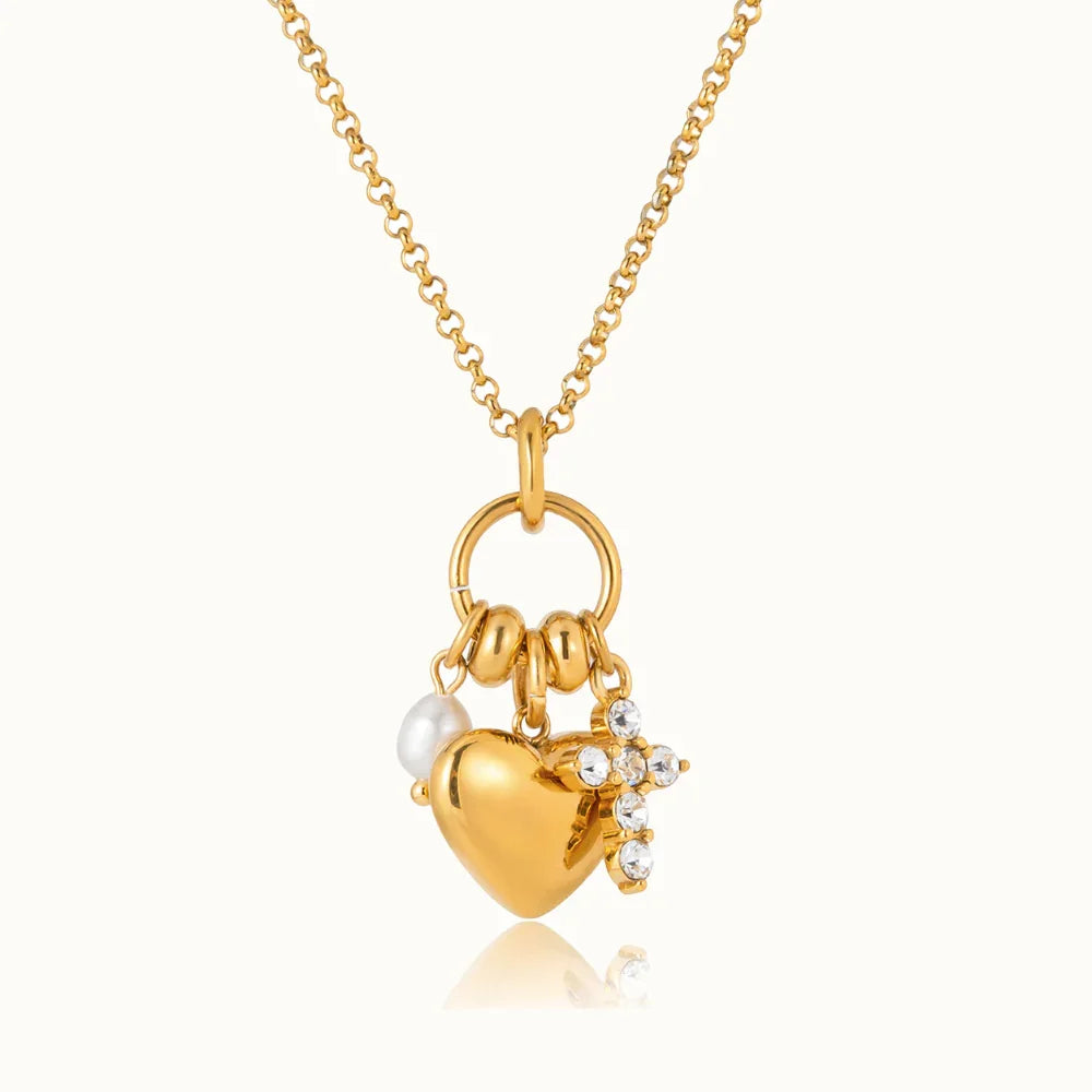 Clarice Diamond Heart Charm Necklace Image
