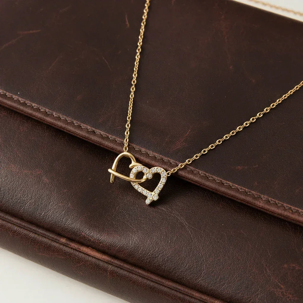 Melody Intertwined Hearts Charm Necklace Image