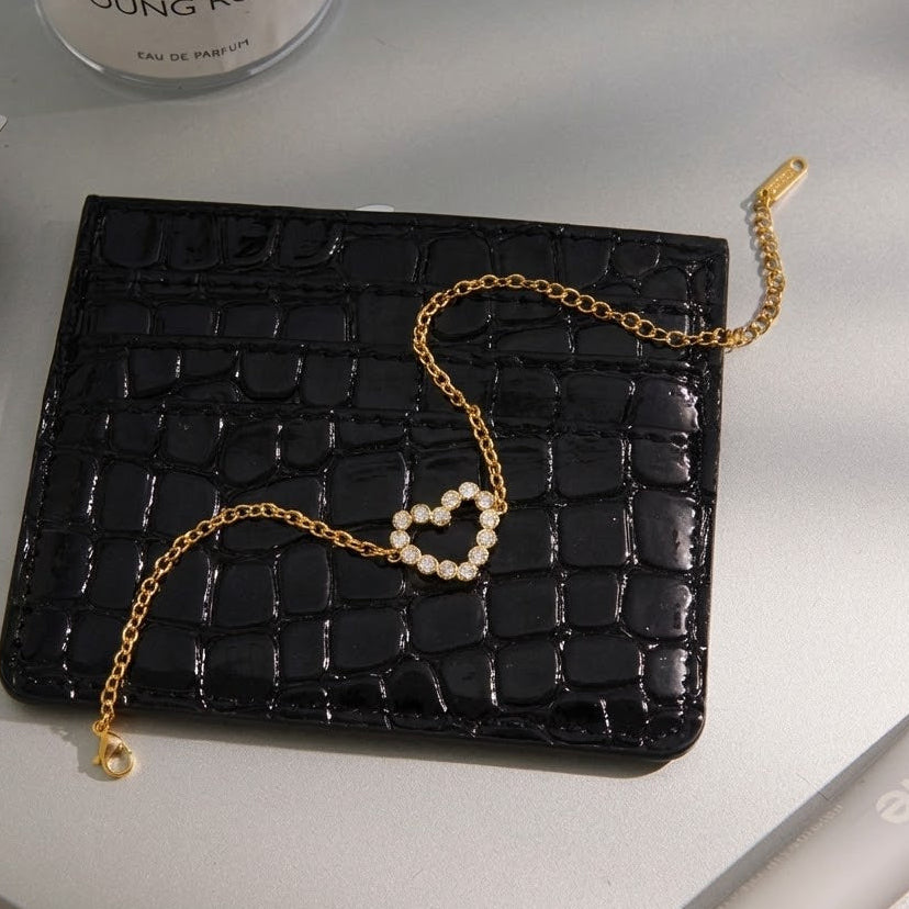 Luv Diamond Heart Gold Bracelet