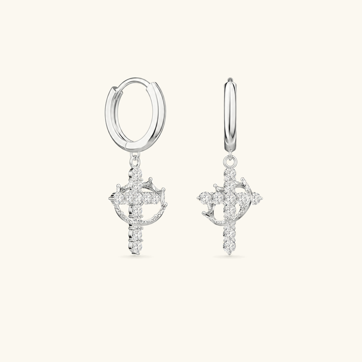 Lucienne Crown Cross Necklace & Earrings