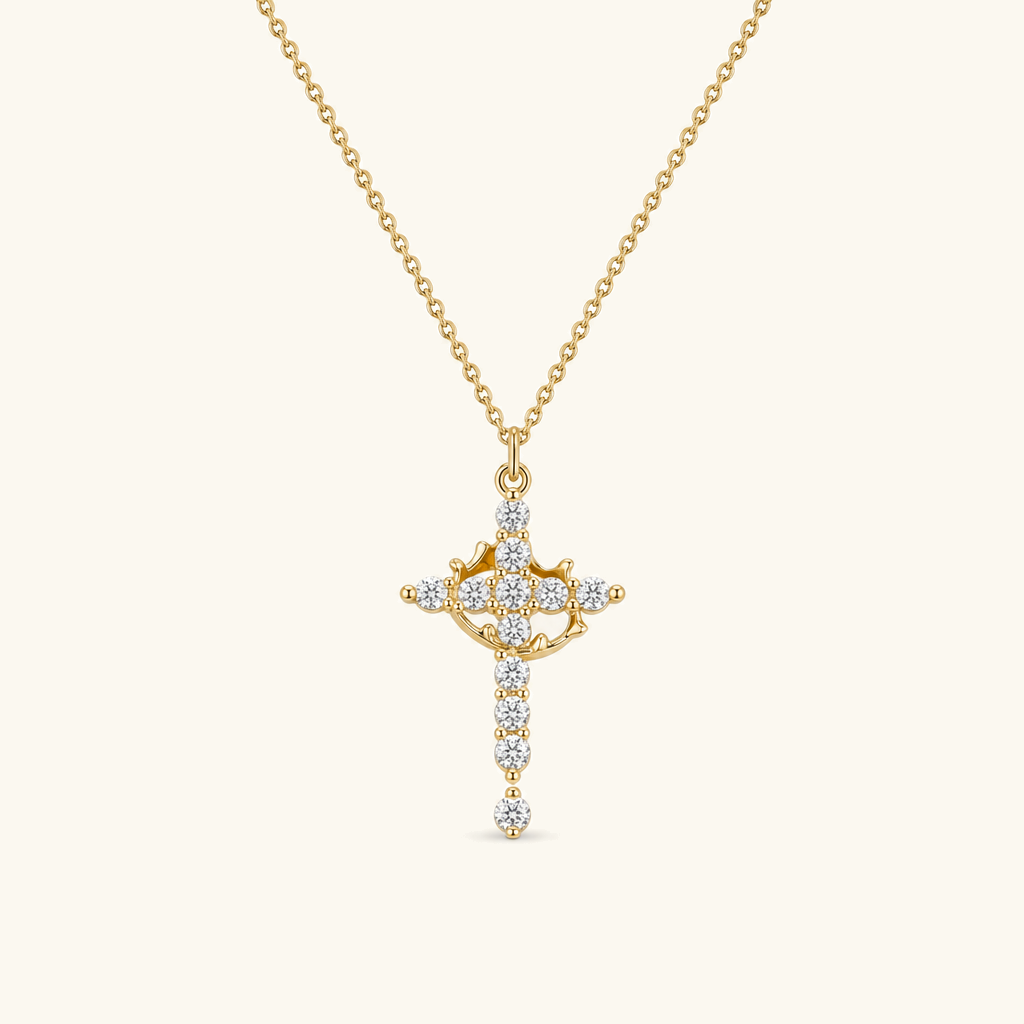 Lucienne Crown Cross Necklace & Earrings