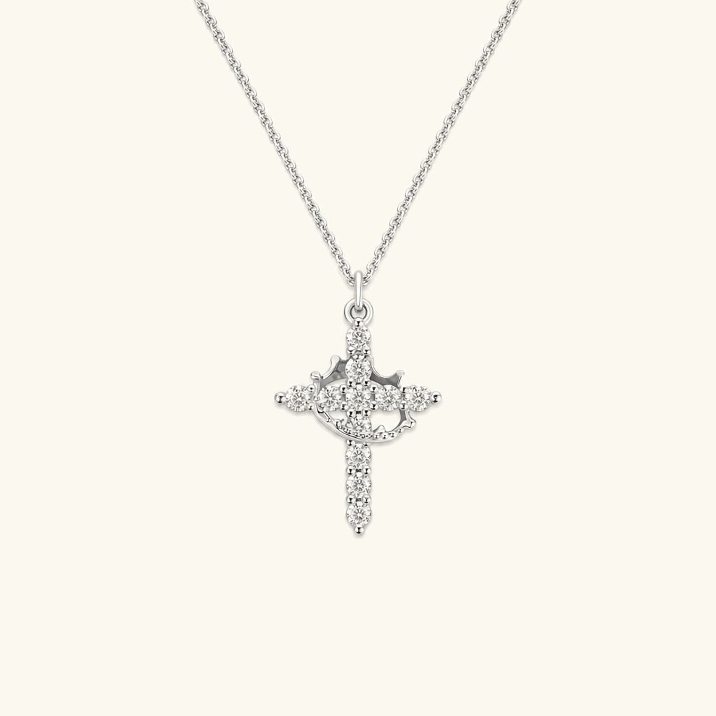 Lucienne Crown Cross Necklace & Earrings