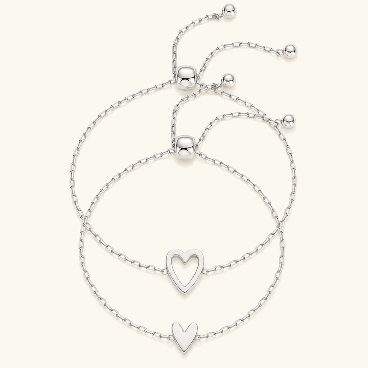 Amoura Matching Hearts Bracelet Set