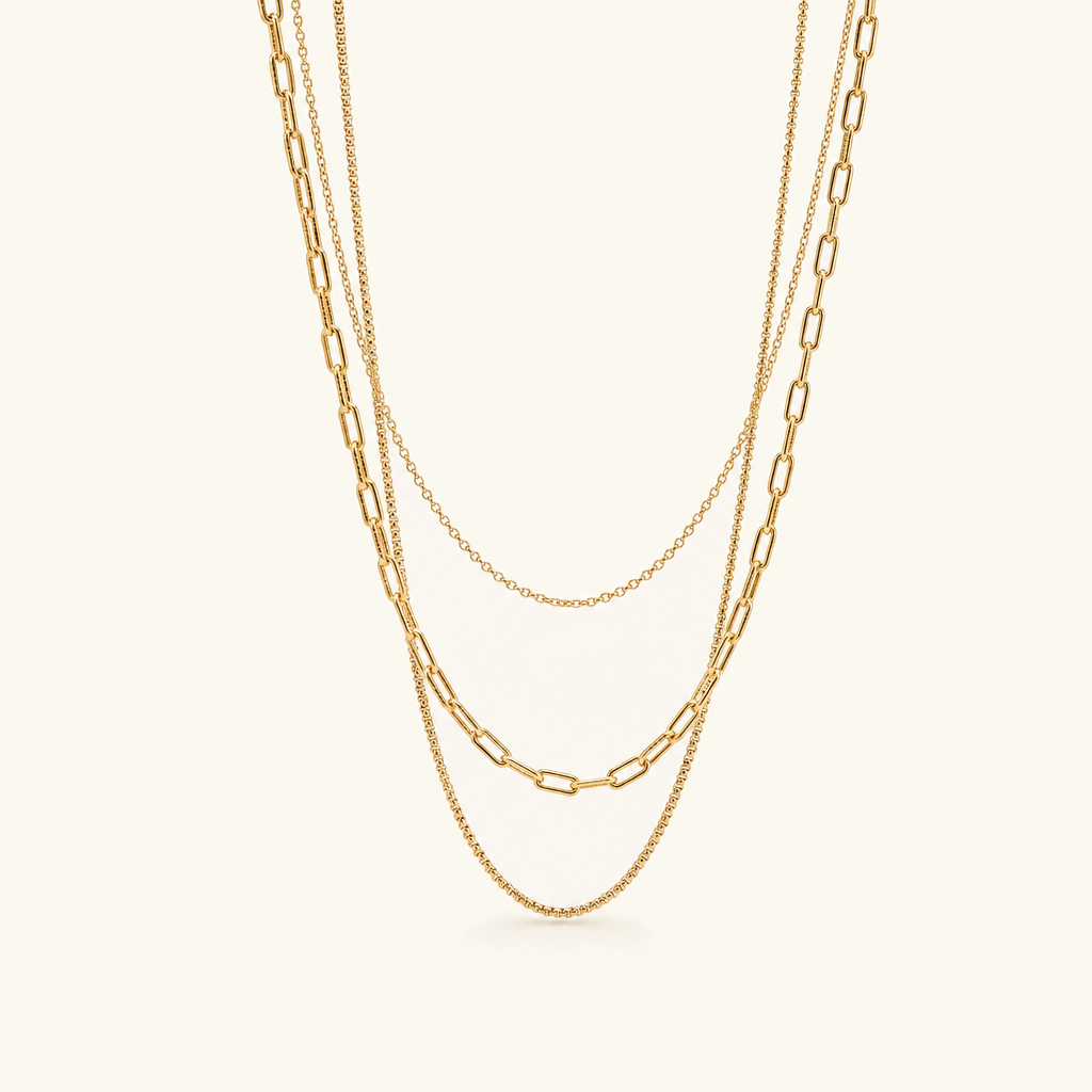Maren Triple Layered Gold Necklace Image