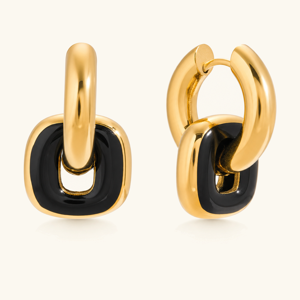 Giada Enamel Drop Hoop Earrings Image