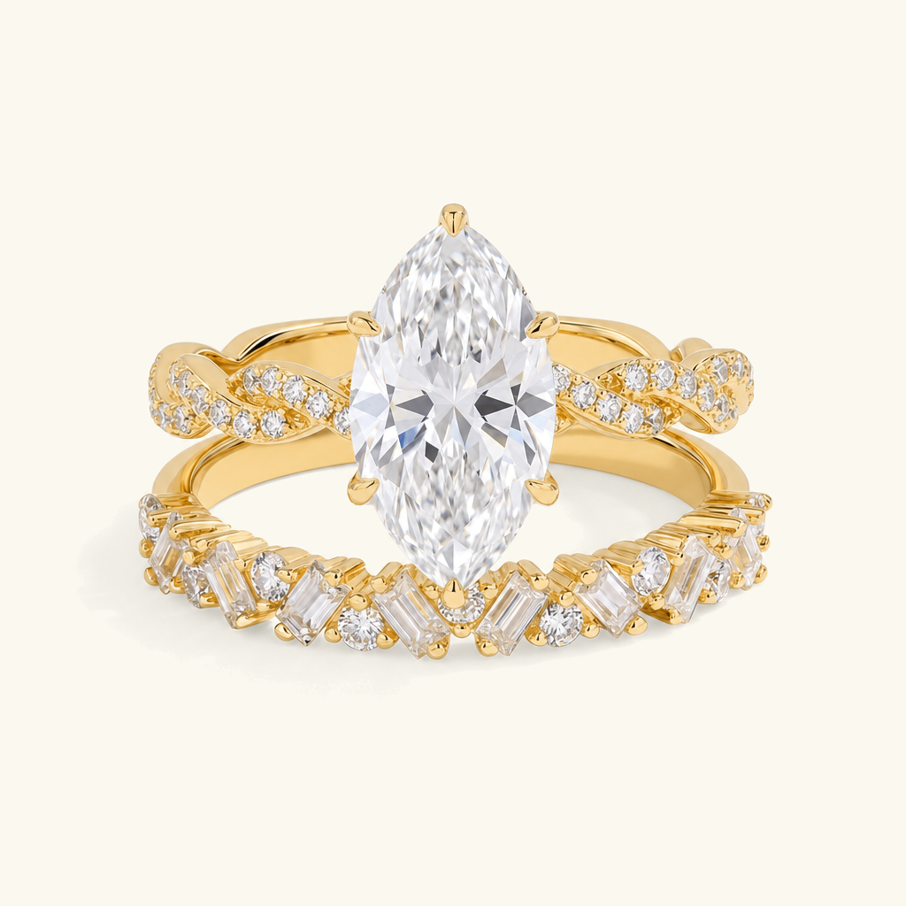Cordelia Marquise Diamond Ring Set Image