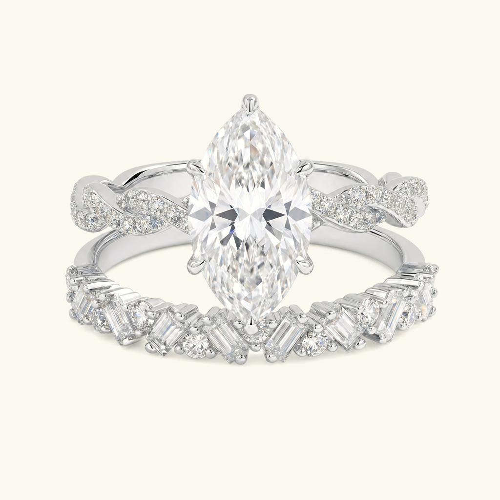 Cordelia Marquise Diamond Ring Set