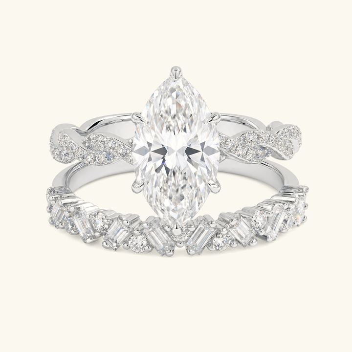 Cordelia Marquise Diamond Ring Set