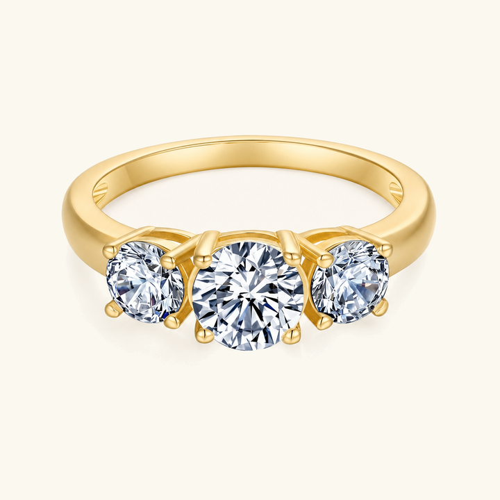 Octavia Three-Stone Diamond Ring Set
