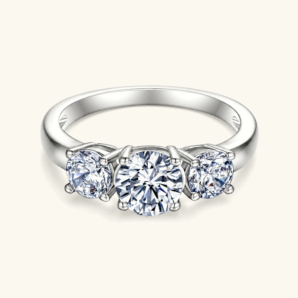 Octavia Three-Stone Diamond Ring Set