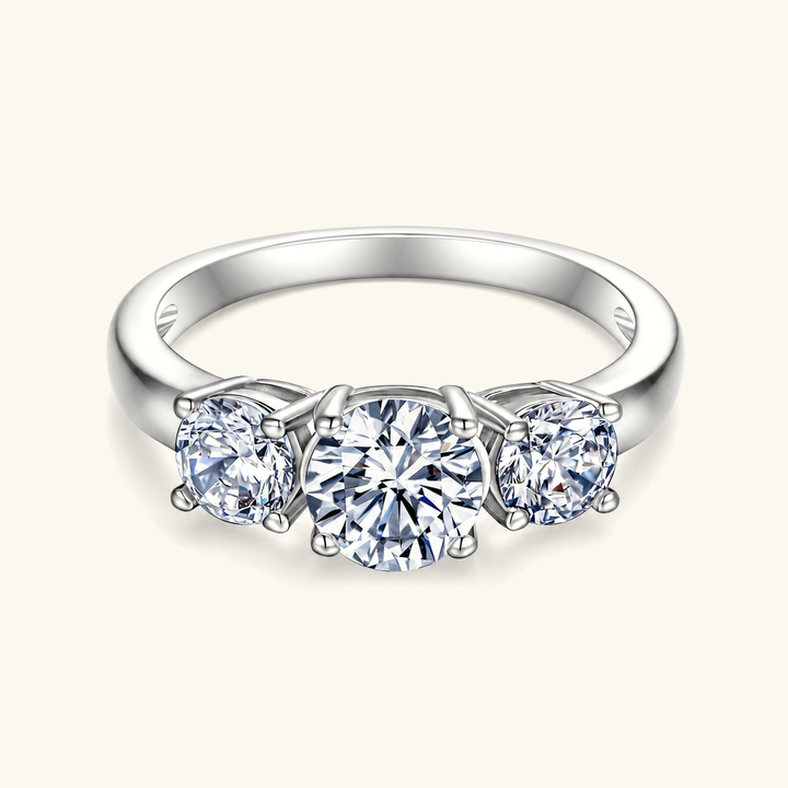 Octavia Three-Stone Diamond Ring Set